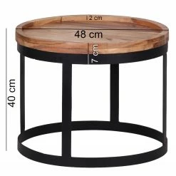 Naturoo Beistelltisch Palos I (2er-Set) - Akazie massiv / Metall - Akazie / Schwarz -WOHNZIMMERMÖBEL Verkäufe 1000194221 200108 10051200129 SKETCH DETAILS P000000001000194221 sketch