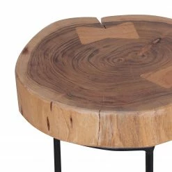 Naturoo Beistelltisch Palos I - Akazie massiv / Metall - Akazie / Schwarz - Höhe: 55 cm -WOHNZIMMERMÖBEL Verkäufe 1000194232 200108 10051900188 DETAILS P000000001000194232