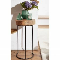 Naturoo Beistelltisch Palos I - Akazie massiv / Metall - Akazie / Schwarz - Höhe: 55 cm -WOHNZIMMERMÖBEL Verkäufe 1000194232 200108 10051900189 MOOD DETAILS P000000001000194232 mood