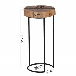 Naturoo Beistelltisch Palos I - Akazie massiv / Metall - Akazie / Schwarz - Höhe: 55 cm -WOHNZIMMERMÖBEL Verkäufe 1000194232 200108 10051900190 SKETCH DETAILS P000000001000194232 sketch