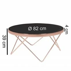 Jack & Alice Couchtisch Morgan - Glas / Metall - Schwarz / Kupfer -WOHNZIMMERMÖBEL Verkäufe 1000194257 200108 10054100342 SKETCH DETAILS P000000001000194257 sketch