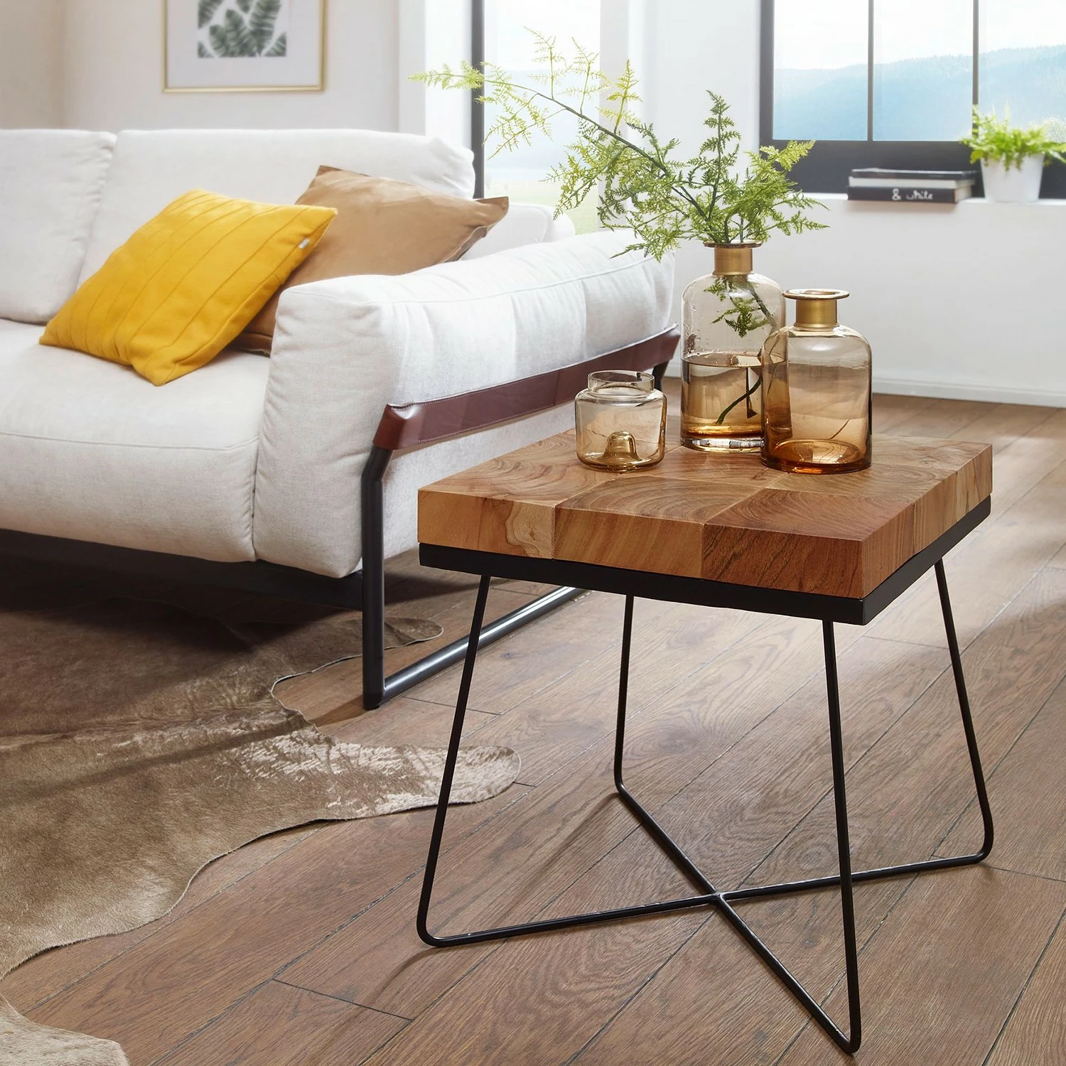 Red Living Beistelltisch Stanchfield - Akazie massiv / Metall - Akazie / Schwarz 2 Red Living Beistelltisch Stanchfield - Akazie massiv / Metall - Akazie / Schwarz – Bild 2