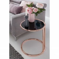 Jack & Alice Beistelltisch Evart - Glas / Metall - Schwarz / Kupfer -WOHNZIMMERMÖBEL Verkäufe 1000194264 200108 10054700385 MOOD DETAILS P000000001000194264 mood