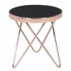 Jack & Alice Beistelltisch Morgan - Glas / Metall - Schwarz / Kupfer