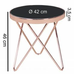 Jack & Alice Beistelltisch Morgan - Glas / Metall - Schwarz / Kupfer -WOHNZIMMERMÖBEL Verkäufe 1000194267 200108 10055000403 SKETCH DETAILS P000000001000194267 sketch