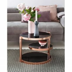 Jack & Alice Beistelltisch Cotopaxi - Glas / Metall - Schwarz / Kupfer 8 Jack & Alice Beistelltisch Cotopaxi - Glas / Metall - Schwarz / Kupfer -WOHNZIMMERMÖBEL Verkäufe 1000194268 200108 10055000405 MOOD DETAILS P000000001000194268 mood