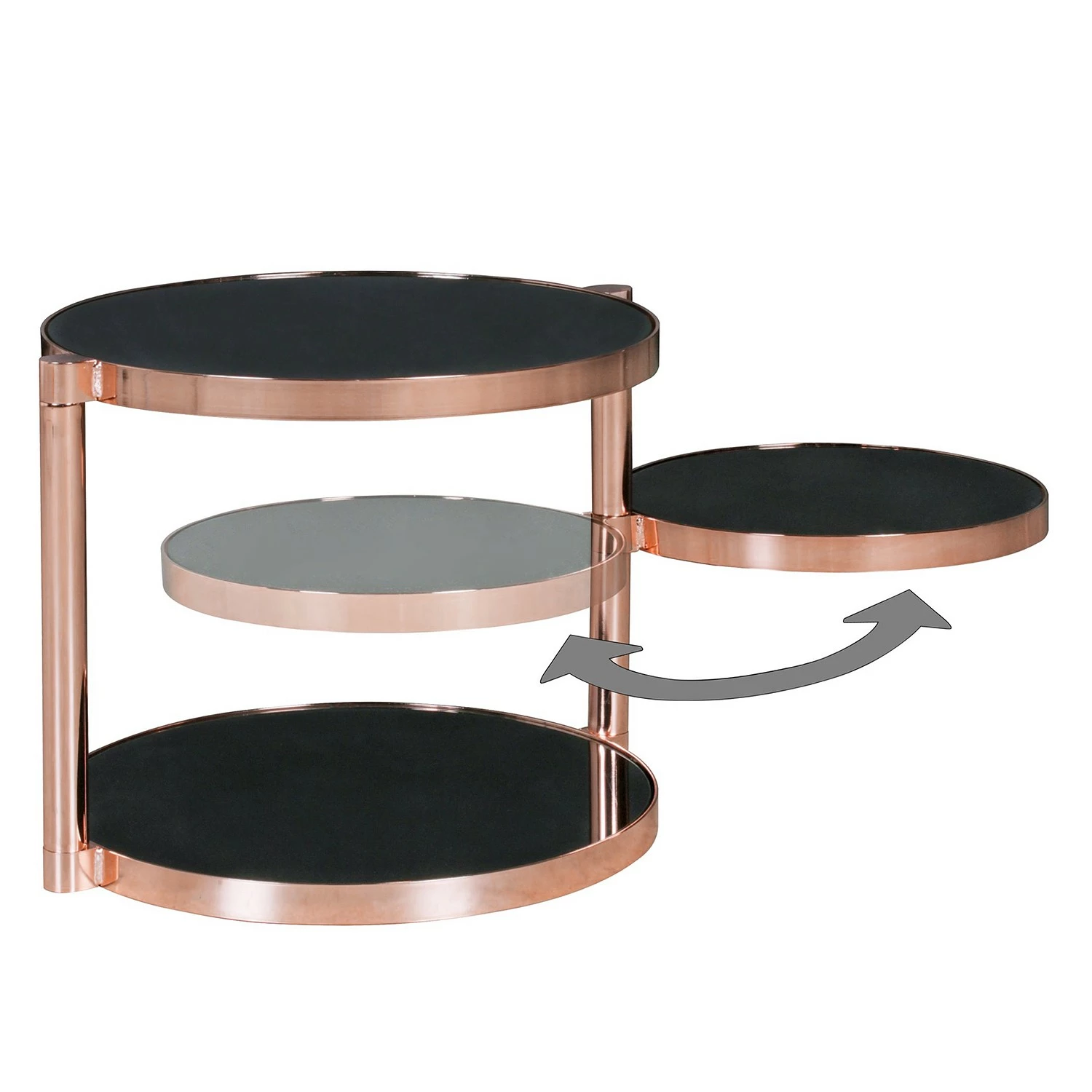 Jack & Alice Beistelltisch Cotopaxi - Glas / Metall - Schwarz / Kupfer 5 Jack & Alice Beistelltisch Cotopaxi - Glas / Metall - Schwarz / Kupfer – Bild 5