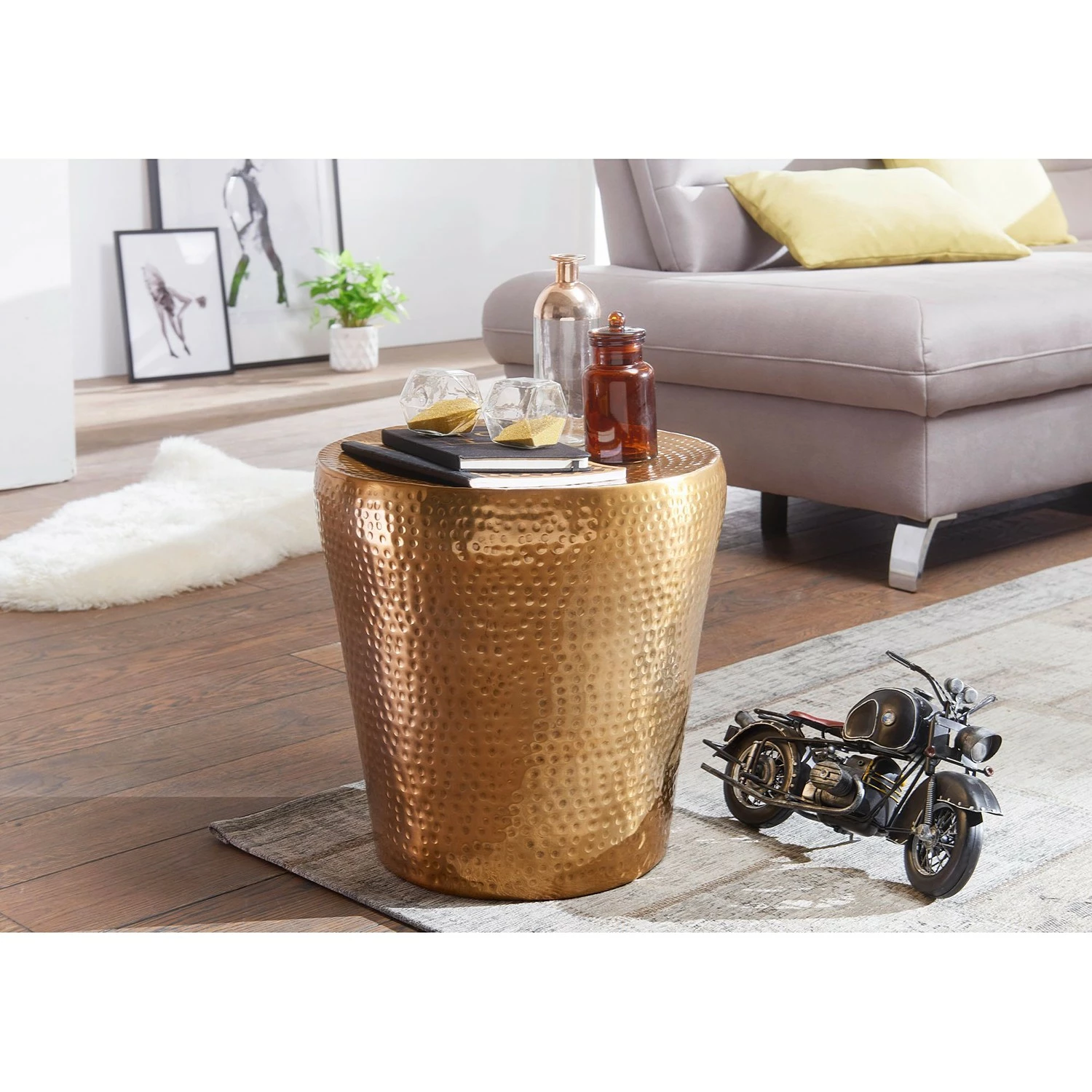 Red Living Beistelltisch Pierron - Aluminium - Gold 2 Red Living Beistelltisch Pierron - Aluminium - Gold – Bild 2