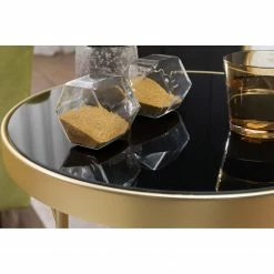 Jack & Alice Beistelltisch Morgan - Glas / Metall - Schwarz / Gold 9 Jack & Alice Beistelltisch Morgan - Glas / Metall - Schwarz / Gold -WOHNZIMMERMÖBEL Verkäufe 1000194301 200108 10061900595 DETAILS P000000001000194301
