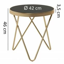Jack & Alice Beistelltisch Morgan - Glas / Metall - Schwarz / Gold 11 Jack & Alice Beistelltisch Morgan - Glas / Metall - Schwarz / Gold -WOHNZIMMERMÖBEL Verkäufe 1000194301 200108 10061900598 SKETCH DETAILS P000000001000194301 sketch