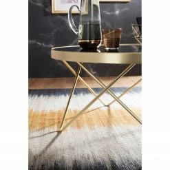 Jack & Alice Couchtisch Morgan - Glas / Metall - Schwarz / Gold -WOHNZIMMERMÖBEL Verkäufe 1000194305 200108 10062300626 DETAILS P000000001000194305