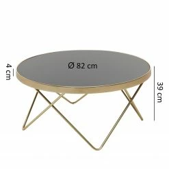 Jack & Alice Couchtisch Morgan - Glas / Metall - Schwarz / Gold -WOHNZIMMERMÖBEL Verkäufe 1000194305 200108 10062400629 SKETCH DETAILS P000000001000194305 sketch