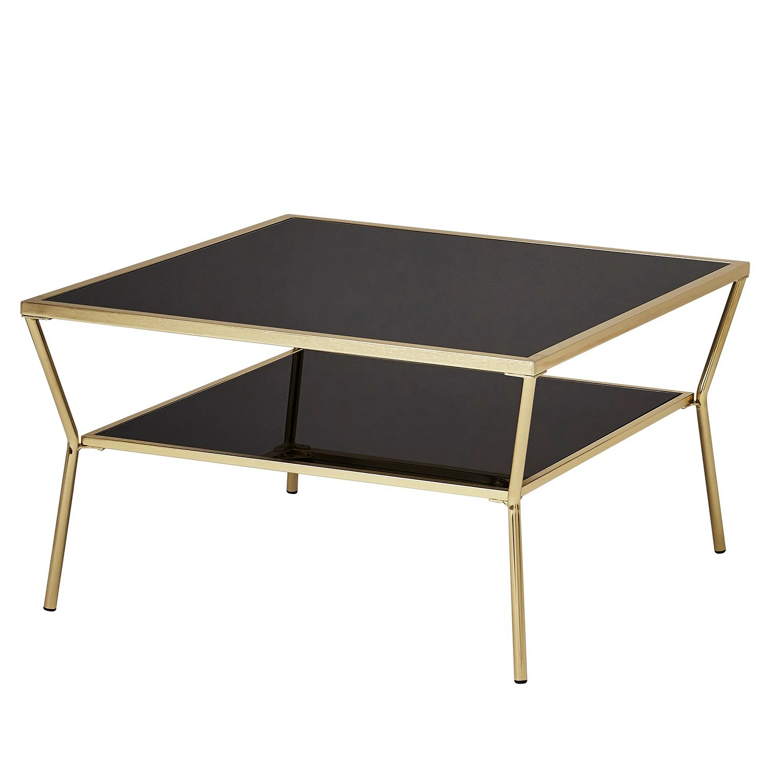 Jack & Alice Couchtisch Ballyboe - Glas / Metall - Schwarz / Gold 1 Jack & Alice Couchtisch Ballyboe - Glas / Metall - Schwarz / Gold
