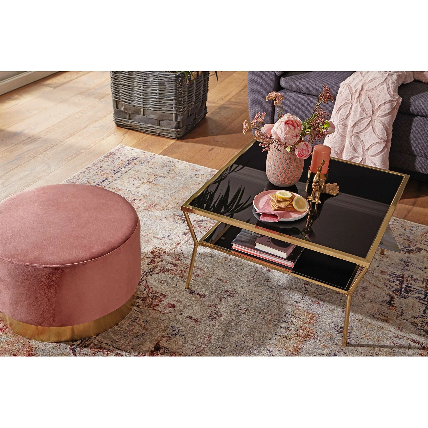 Jack & Alice Couchtisch Ballyboe - Glas / Metall - Schwarz / Gold 3 Jack & Alice Couchtisch Ballyboe - Glas / Metall - Schwarz / Gold – Bild 3