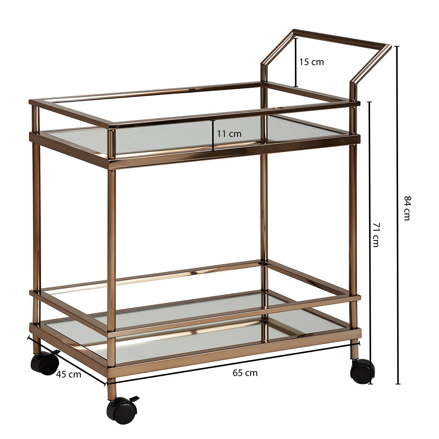 Jack & Alice Servierwagen Monamolin - Glas / Metall - Gold 6 Jack & Alice Servierwagen Monamolin - Glas / Metall - Gold – Bild 6