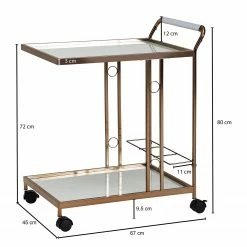 Jack & Alice Servierwagen Recess - Glas / Metall - Gold -WOHNZIMMERMÖBEL Verkäufe 1000194315 200108 10063100691 SKETCH DETAILS P000000001000194315 sketch