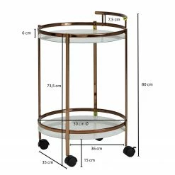 Jack & Alice Servierwagen Glenard - Glas / Metall - Kupfer -WOHNZIMMERMÖBEL Verkäufe 1000194324 200108 10063400723 SKETCH DETAILS P000000001000194324 sketch