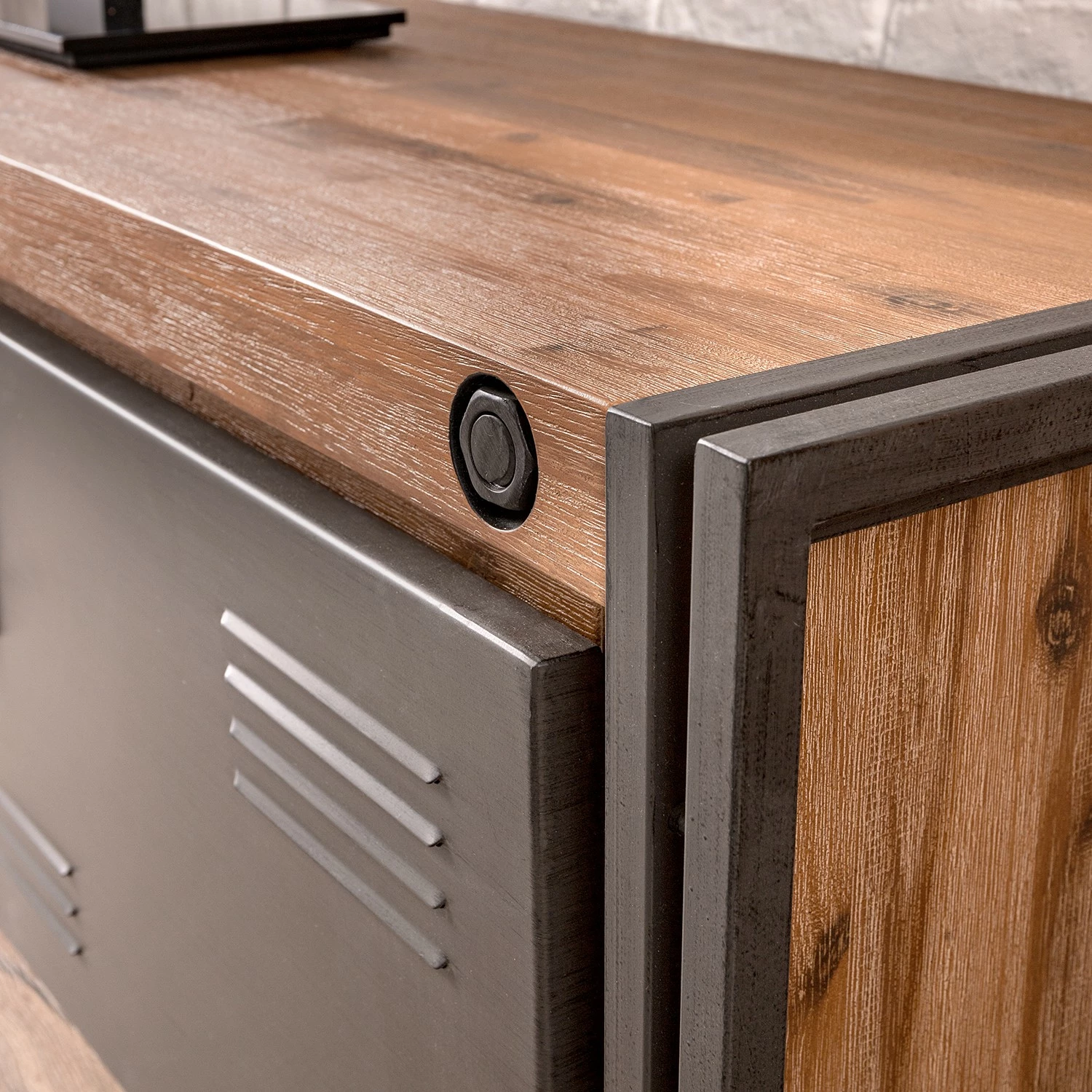 Ars manufacti Wohnwand Manchester II (4-teilig) - Akazie massiv / Metall - Akazie / Anthrazit 18 Ars manufacti Wohnwand Manchester II (4-teilig) - Akazie massiv / Metall - Akazie / Anthrazit – Bild 18