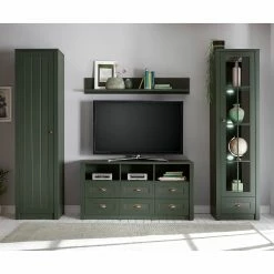 Ridgevalley Wohnwand Beauville II (4-teilig) - Moosgrün / Gold