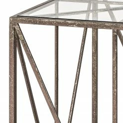 Red Living Beistelltisch Lindsfors V - Glas / Stahl - Antikbronze -WOHNZIMMERMÖBEL Verkäufe 1000196430 191211 14162700015 DETAILS P000000001000196430