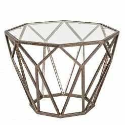 Red Living Beistelltisch Lindsfors II - Glas / Stahl - Antikbronze