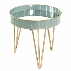 Norrwood Beistelltisch Krokvik II - Glas / Metall - Mint / Sandgrau