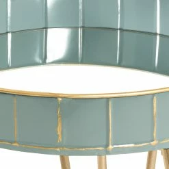 Norrwood Beistelltisch Krokvik II - Glas / Metall - Mint / Sandgrau -WOHNZIMMERMÖBEL Verkäufe 1000196488 191211 14163000040 DETAILS P000000001000196488