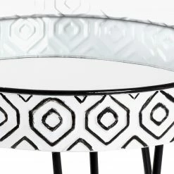 Norrwood Beistelltisch Ponemah II - Glas / Stahl - Schwarz / Weiß -WOHNZIMMERMÖBEL Verkäufe 1000196493 191211 14163200061 DETAILS P000000001000196493