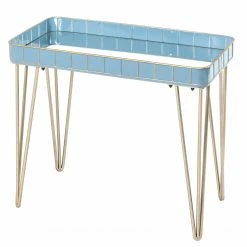 Norrwood Beistelltisch Krokvik III - Glas / Metall - Hellblau / Sandgrau