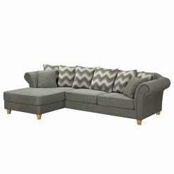 Ridgevalley Ecksofa Colares II - Webstoff - Grau - Longchair davorstehend links