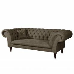 Maison Belfort Sofa Callas (3-Sitzer) - Microfaser - Braungrau