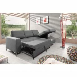 Fredriks Ecksofa Sagata - Webstoff - Grau - Longchair davorstehend rechts - Bettkasten - Schlaffunktion für dauerhafte Nutzung -WOHNZIMMERMÖBEL Verkäufe 1000198260 200330 16533700151 MOOD DETAILS P000000001000198260 mood