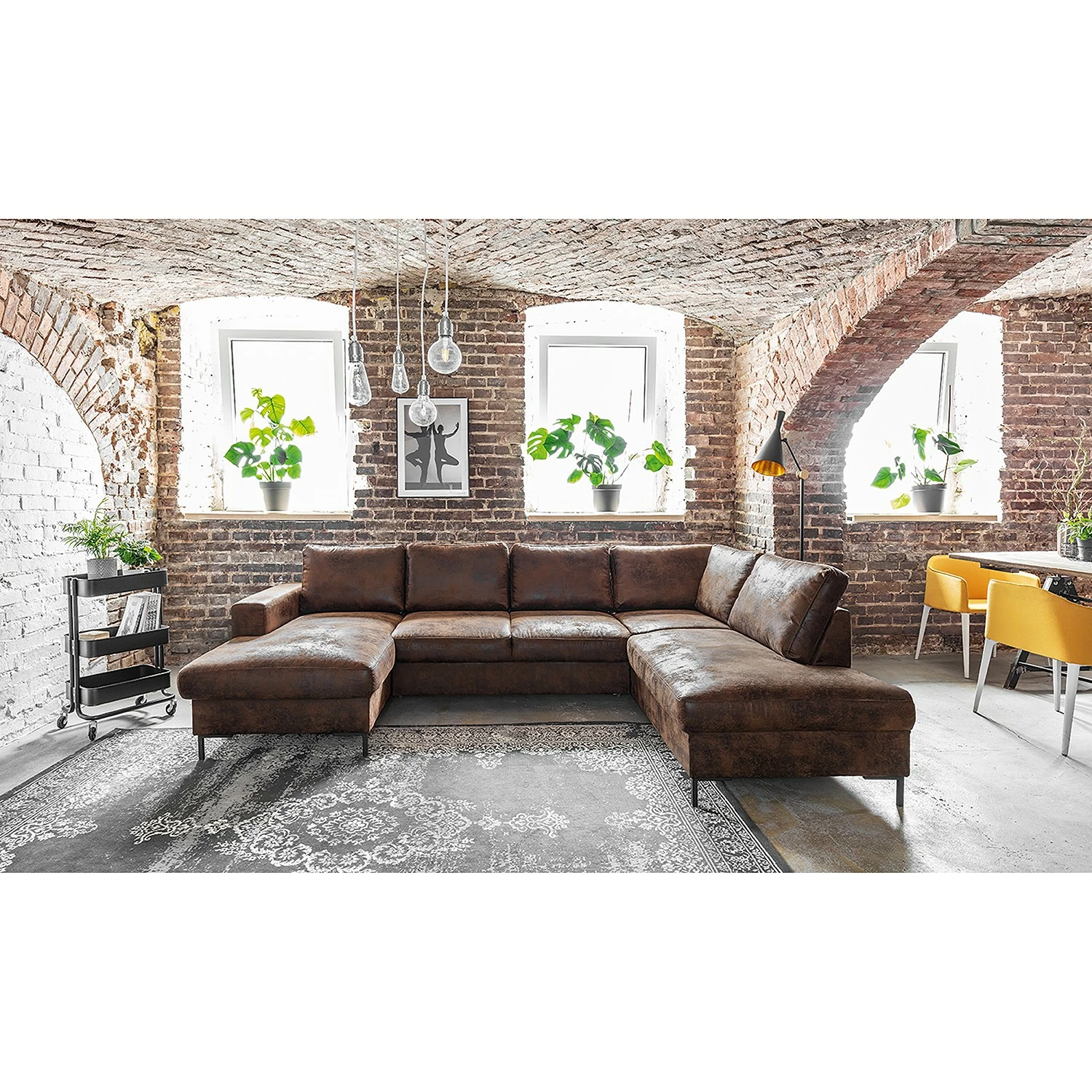 Ars manufacti Wohnlandschaft Sagata - Microfaser - Vintage Braun - Ottomane davorstehend rechts - Bettkasten - Schlaffunktion 5 Ars manufacti Wohnlandschaft Sagata - Microfaser - Vintage Braun - Ottomane davorstehend rechts - Bettkasten - Schlaffunktion – Bild 5