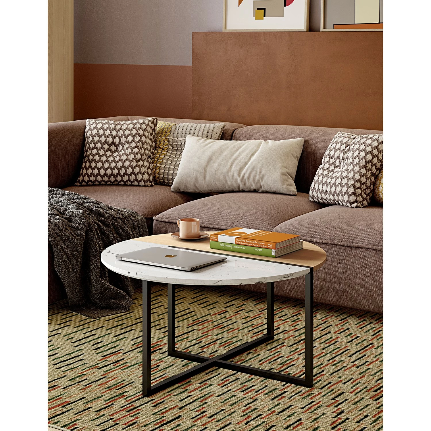 Temahome Couchtisch Sonata - Marmor / Stahl - Eiche / Weiß 4 Temahome Couchtisch Sonata - Marmor / Stahl - Eiche / Weiß – Bild 4