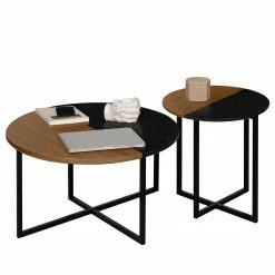 Temahome Beistelltisch Sonata - Marmor / Stahl - Walnuss / Schwarz 21 Temahome Beistelltisch Sonata - Marmor / Stahl - Walnuss / Schwarz -WOHNZIMMERMÖBEL Verkäufe 1000198867 191209 09463500082 DETAILS P000000001000198867