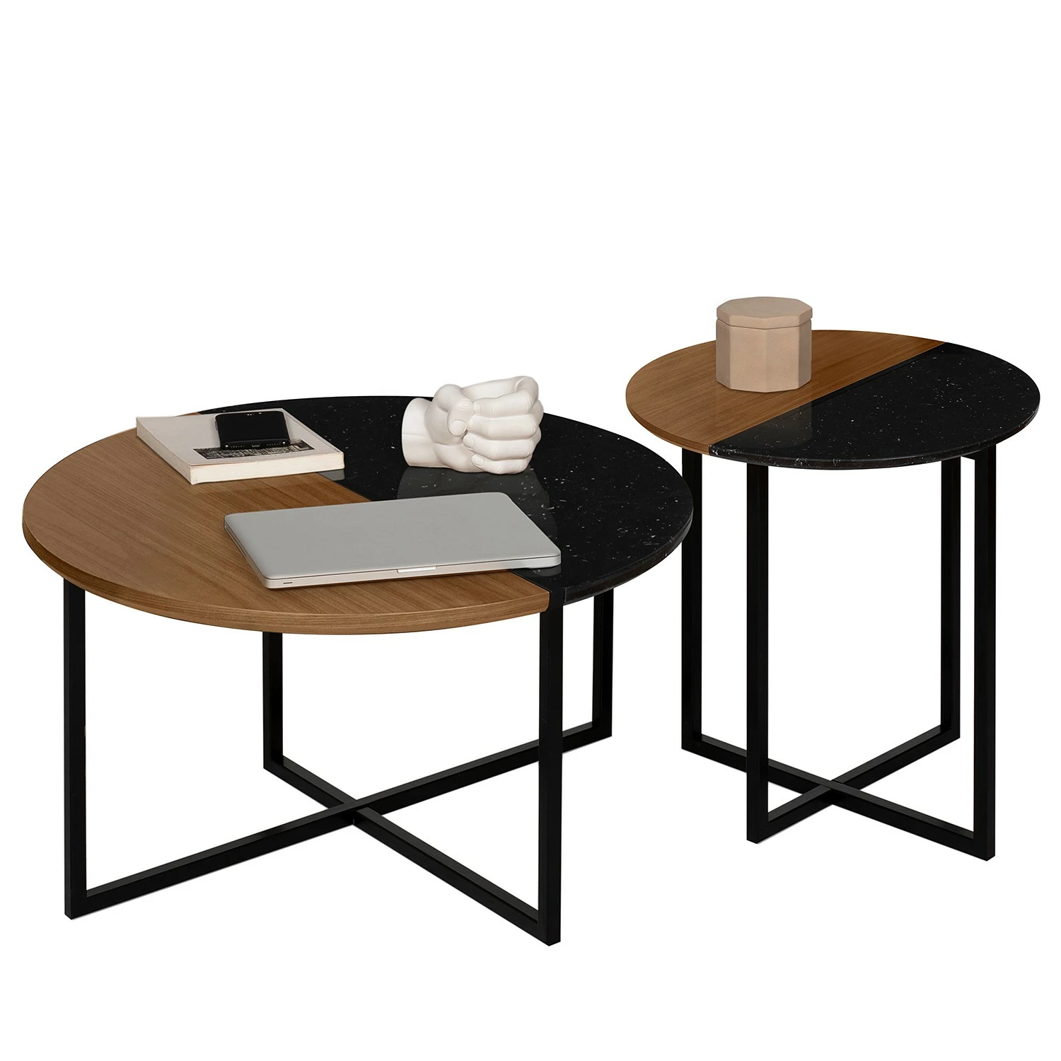 Temahome Beistelltisch Sonata - Marmor / Stahl - Walnuss / Schwarz 11 Temahome Beistelltisch Sonata - Marmor / Stahl - Walnuss / Schwarz – Bild 11