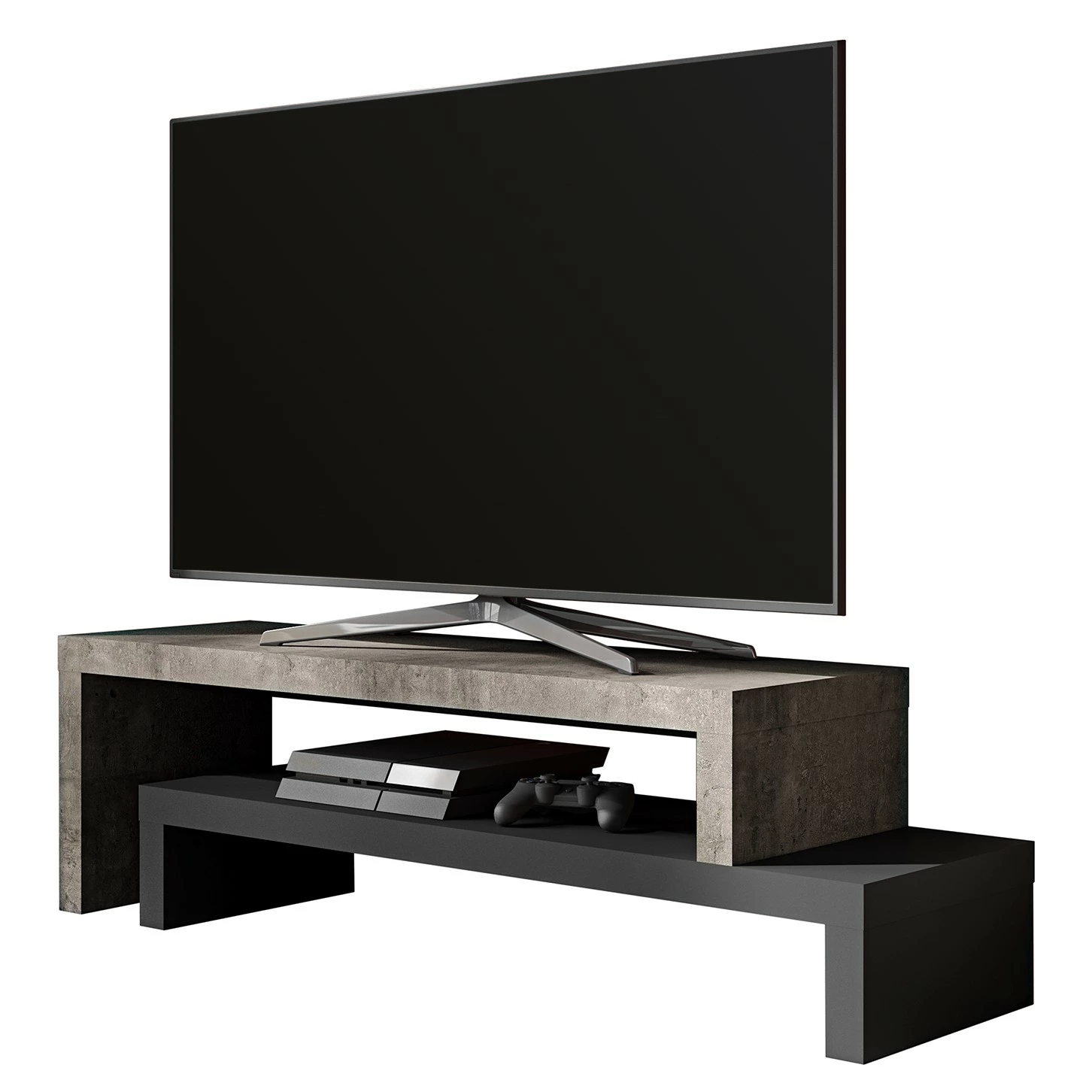 Temahome TV-Rack Detroit II - Beton Dekor / Schwarz 1 Temahome TV-Rack Detroit II - Beton Dekor / Schwarz