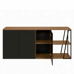 Temahome Sideboard Albi - Echtholzfurnier - Walnuss / Schwarz -WOHNZIMMERMÖBEL Verkäufe 1000198885 191209 09464800224 DETAILS P000000001000198885
