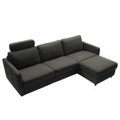 Fredriks Ecksofa Barbon - Flachgewebe - Anthrazit - Breite: 256 cm - Longchair davorstehend rechts -WOHNZIMMERMÖBEL Verkäufe 1000199807 200227 15493400010 DETAILS P000000001000199807