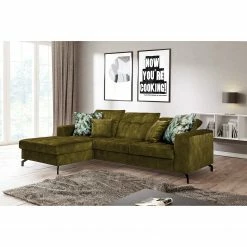 Fredriks Ecksofa Atmore - Samt - Olivgelb - Longchair davorstehend links -WOHNZIMMERMÖBEL Verkäufe 1000199976 200205 11530500094 MOOD DETAILS P000000001000199976 mood