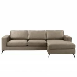 Fredriks Ecksofa Denny I - Antiklederlook - Taupe - Longchair davorstehend rechts -WOHNZIMMERMÖBEL Verkäufe 1000199990 200205 11530500133 DETAILS P000000001000199990