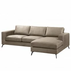 Fredriks Ecksofa Denny I - Antiklederlook - Taupe - Longchair davorstehend rechts -WOHNZIMMERMÖBEL Verkäufe 1000199990 200205 11530500137 DETAILS P000000001000199990