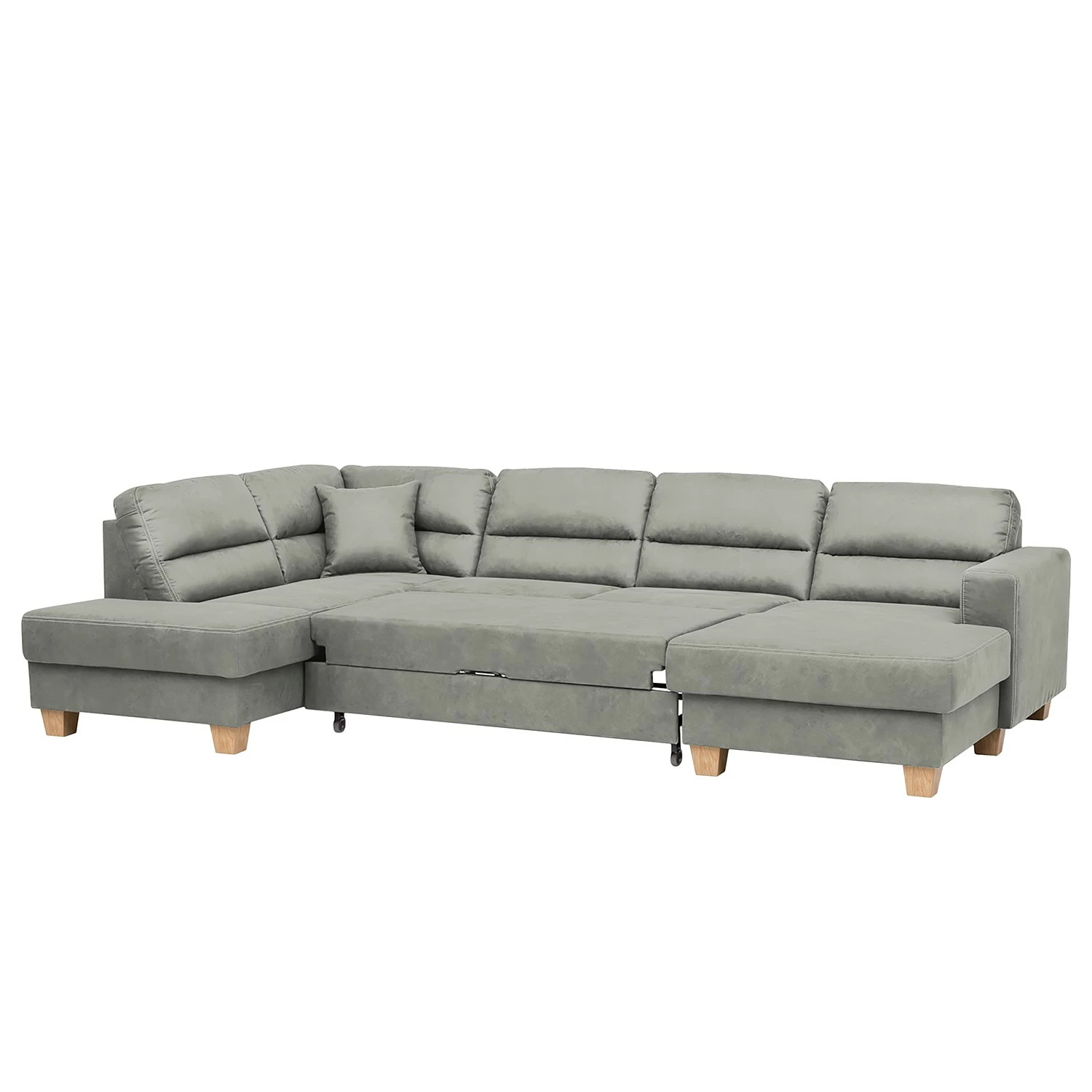 Ars Natura Wohnlandschaften Korfi - Microfaser - Platin - Ottomane davorstehend links - Mit Kopfstütze 5 Ars Natura Wohnlandschaften Korfi - Microfaser - Platin - Ottomane davorstehend links - Mit Kopfstütze – Bild 5