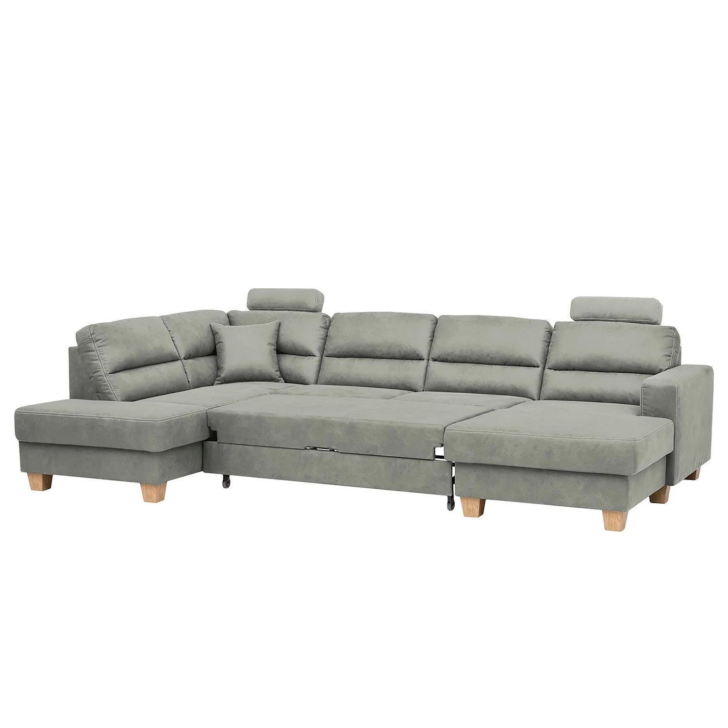 Ars Natura Wohnlandschaften Korfi - Microfaser - Platin - Ottomane davorstehend links - Mit Kopfstütze 6 Ars Natura Wohnlandschaften Korfi - Microfaser - Platin - Ottomane davorstehend links - Mit Kopfstütze – Bild 6