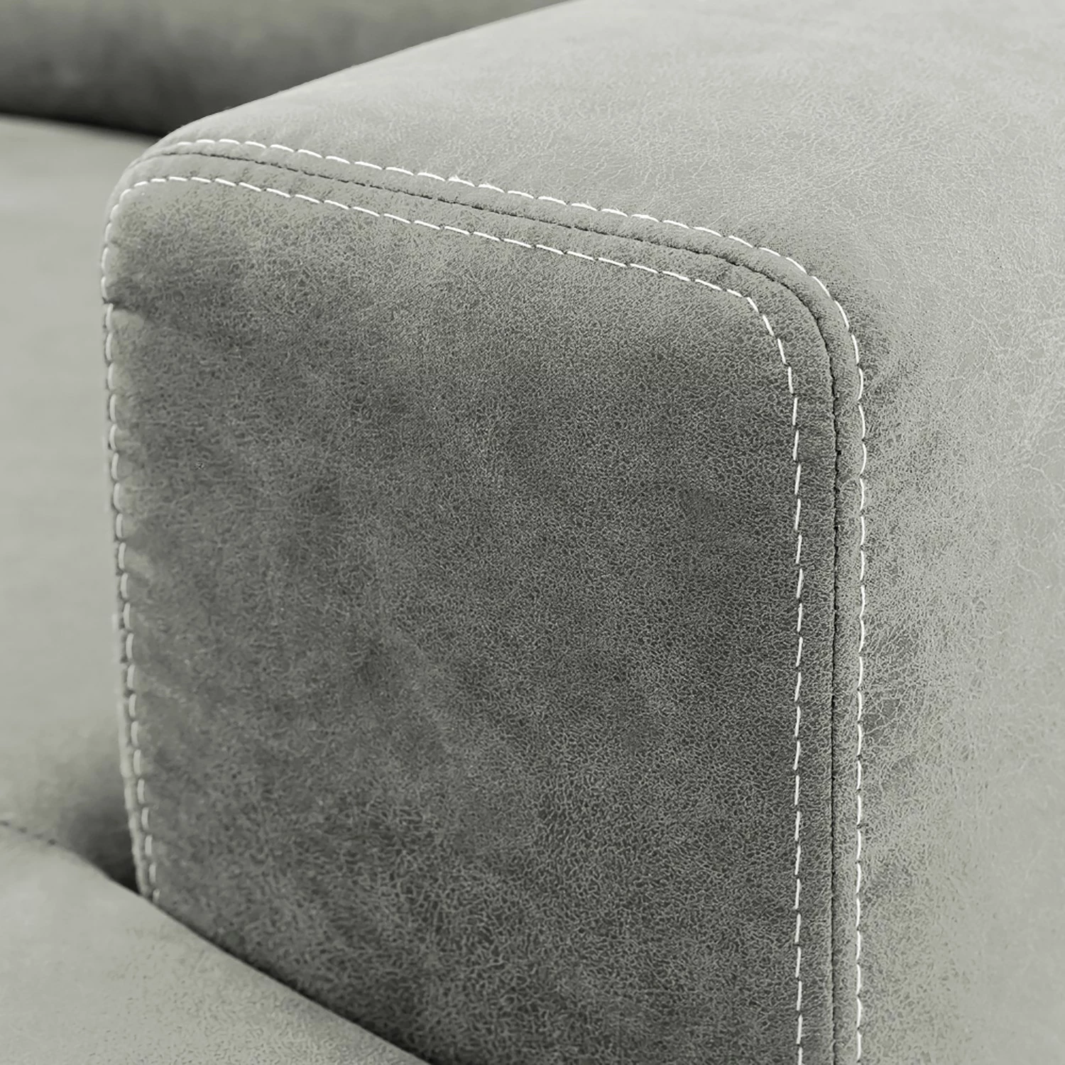 Ars Natura Wohnlandschaften Korfi - Microfaser - Platin - Ottomane davorstehend links - Mit Kopfstütze 8 Ars Natura Wohnlandschaften Korfi - Microfaser - Platin - Ottomane davorstehend links - Mit Kopfstütze – Bild 8