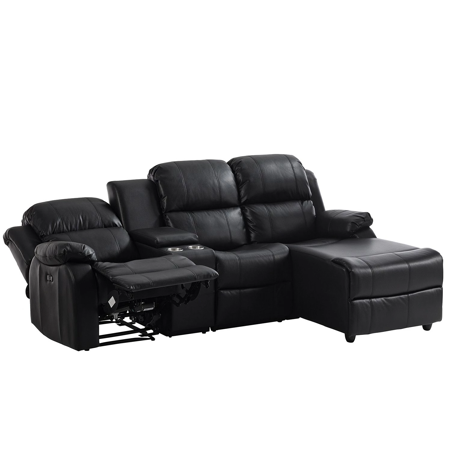 Modoform Ecksofa Mendis - Kunstleder - Schwarz - Ottomane davorstehend rechts 3 Modoform Ecksofa Mendis - Kunstleder - Schwarz - Ottomane davorstehend rechts – Bild 3