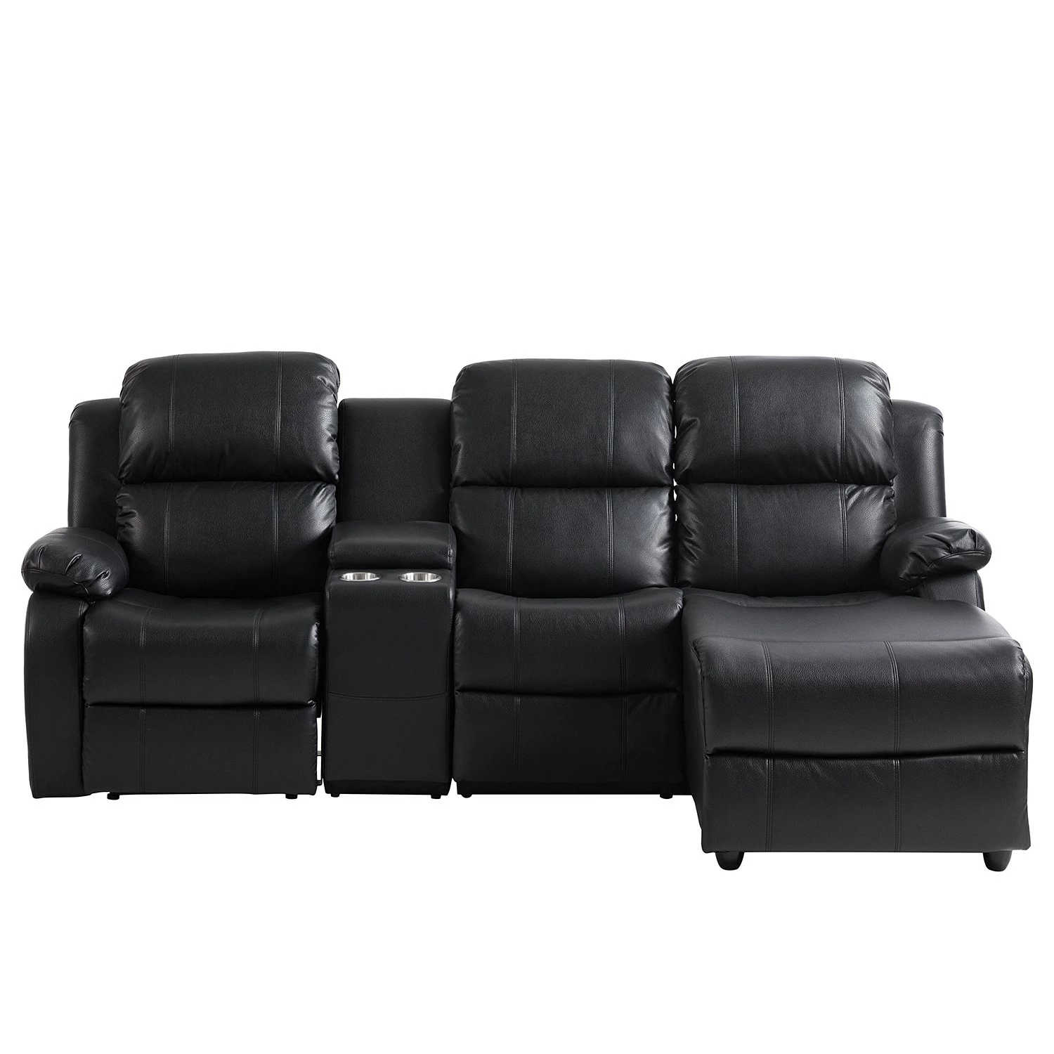 Modoform Ecksofa Mendis - Kunstleder - Schwarz - Ottomane davorstehend rechts 4 Modoform Ecksofa Mendis - Kunstleder - Schwarz - Ottomane davorstehend rechts – Bild 4