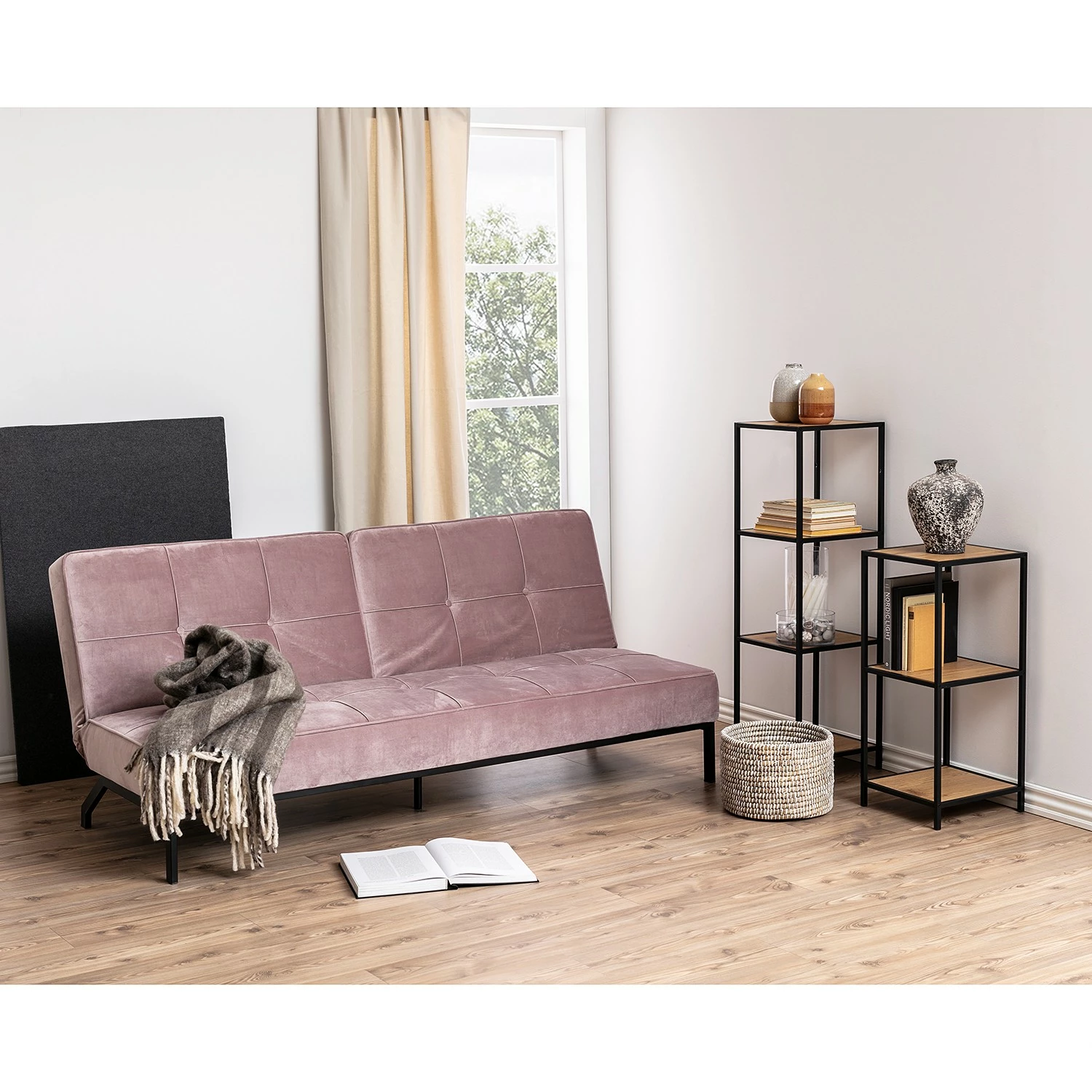 Red Living Regal Coogee IX - Wildeiche Dekor / Schwarz - Höhe: 120 cm 2 Red Living Regal Coogee IX - Wildeiche Dekor / Schwarz - Höhe: 120 cm – Bild 2