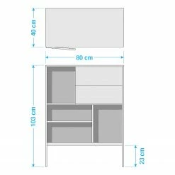 Red Living Kommode Coogee II - Wildeiche Dekor / Schwarz -WOHNZIMMERMÖBEL Verkäufe 1000200158 211018 083456000523 SKETCH DETAILS P000000001000200158 sketch