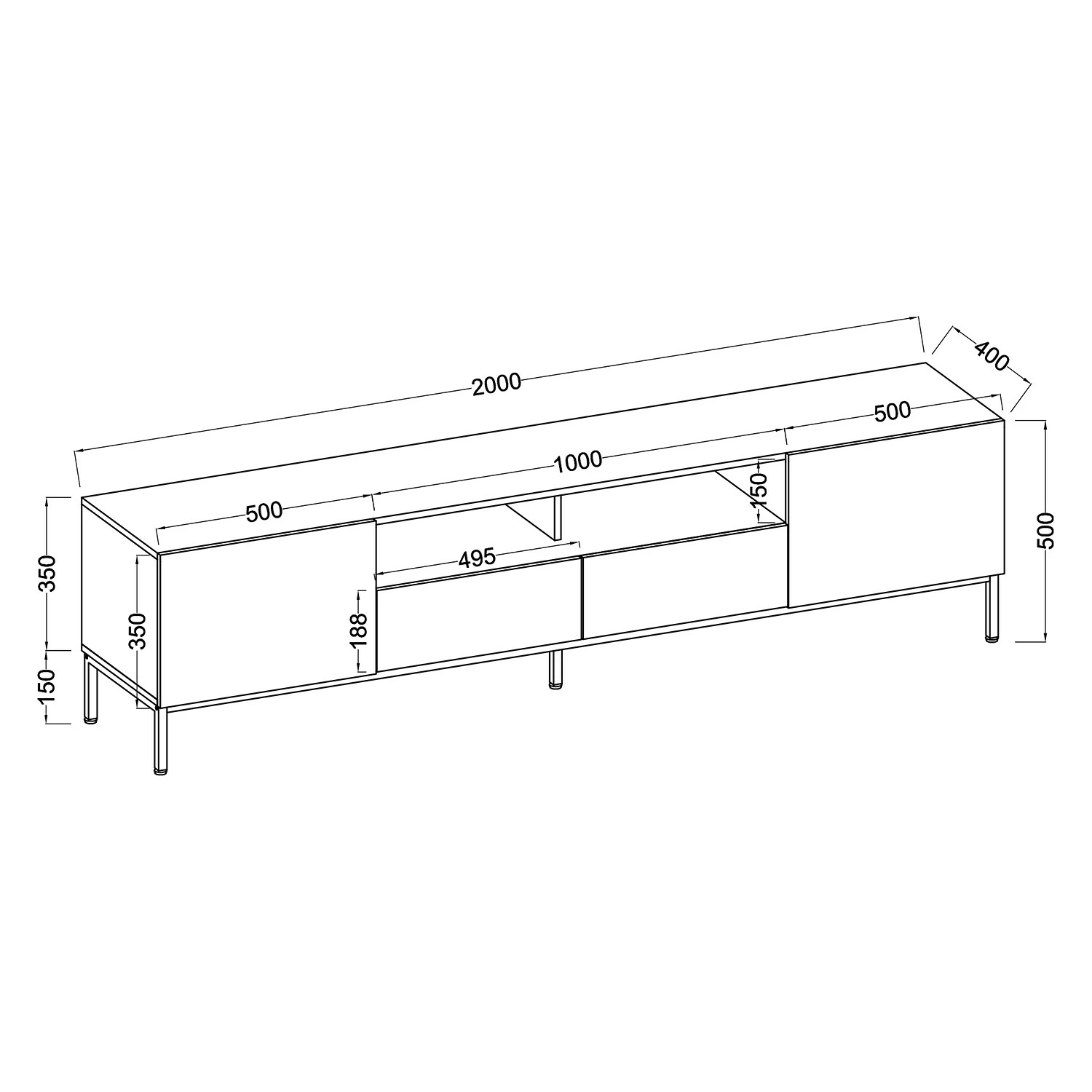 Fredriks TV-Lowboard Meon - Grau 23 Fredriks TV-Lowboard Meon - Grau – Bild 23